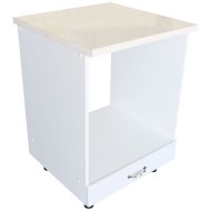 Corp pentru cuptor incorporabil cu sertar Zebra, Alb/MDF Alb mat, cu blat Travertin, 60 x 85 x 60 cm Corp pentru cuptor incorporabil cu sertar Zebra, Alb/MDF Alb mat, cu blat Travertin, 60 x 85 x 60 cm